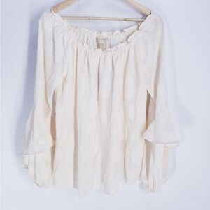 𝅺Michael Kors Cream Ivory Balloon Puff Sleeve Blouse